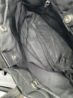 PRADA - Tote Bag Black Nylon Leather Chemical Fiber