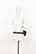 FENDI Sunflower Baguette Bag Canvas Black