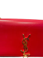 SAINT LAURENT - Smooth Red Medium Kate Tassel Bag