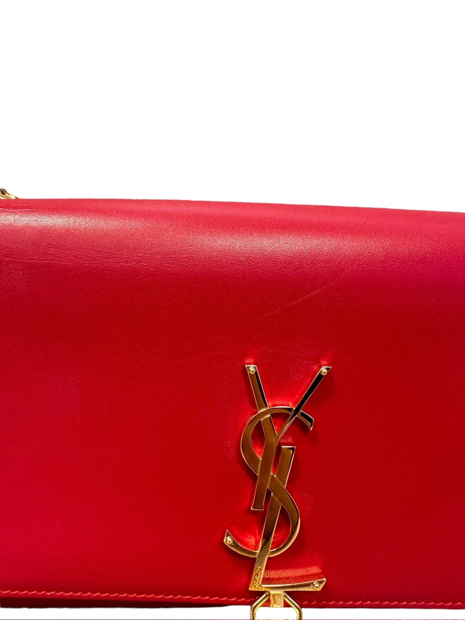 SAINT LAURENT - Smooth Red Medium Kate Tassel Bag