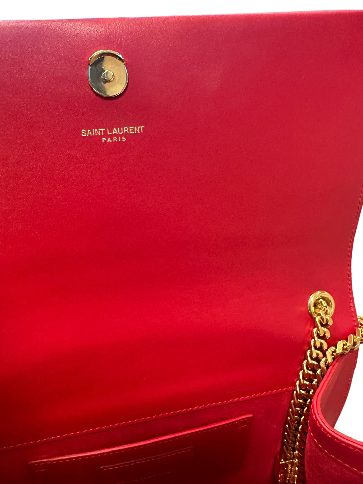 SAINT LAURENT - Smooth Red Medium Kate Tassel Bag