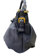 PRADA - Black Nero Nylon and Leather Logo Shoulder Bag