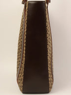 CELINE C Macadam Pattern Tote Bag Brown