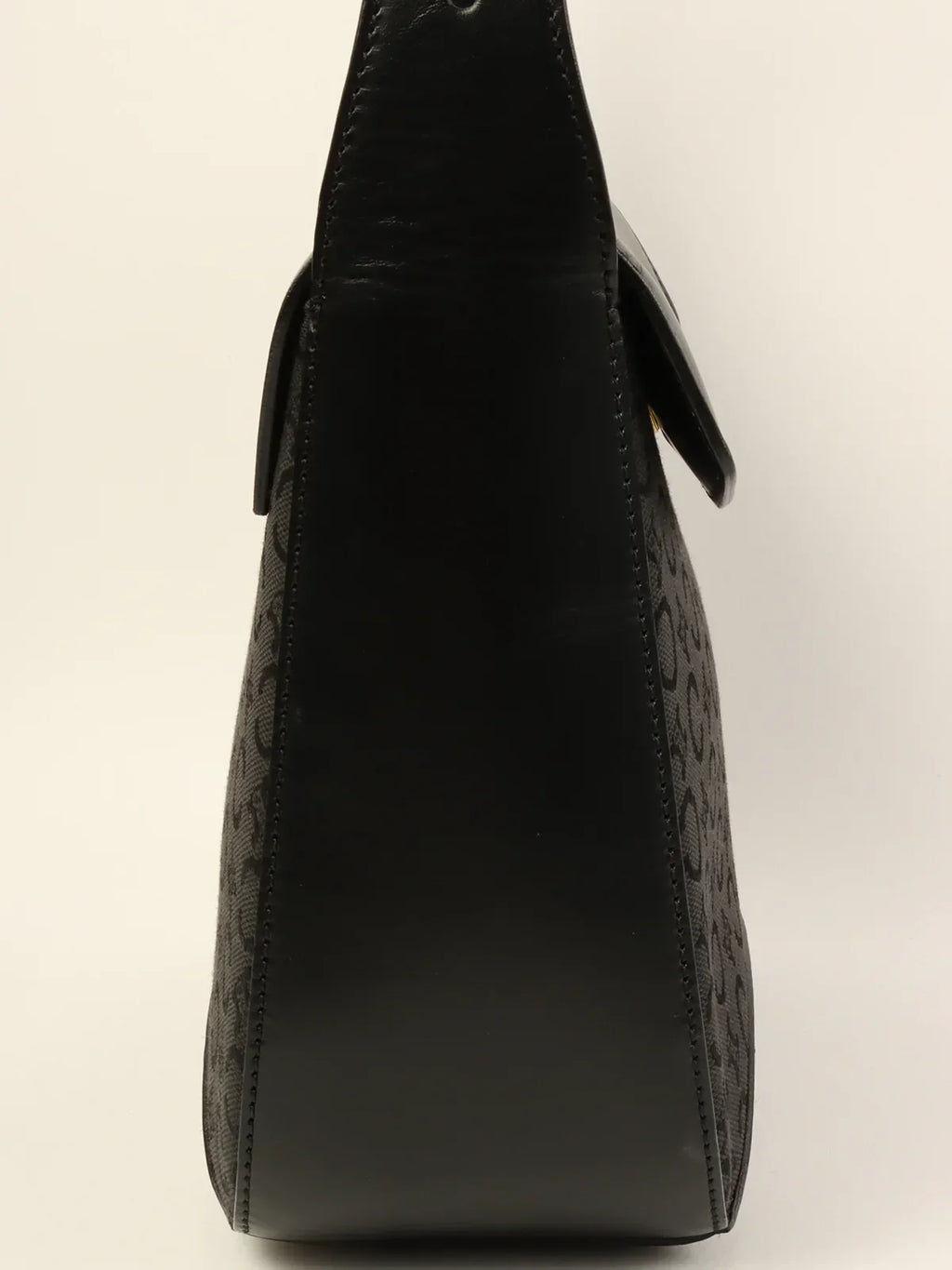 CELINE C Macadam Pattern Shoulder Bag Black