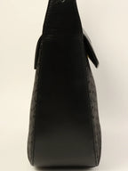 CELINE C Macadam Pattern Shoulder Bag Black