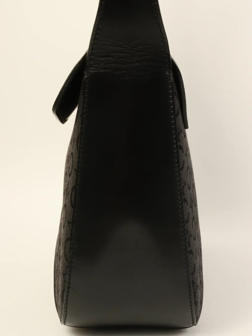CELINE C Macadam Pattern Shoulder Bag Black