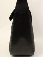 CELINE C Macadam Pattern Shoulder Bag Black