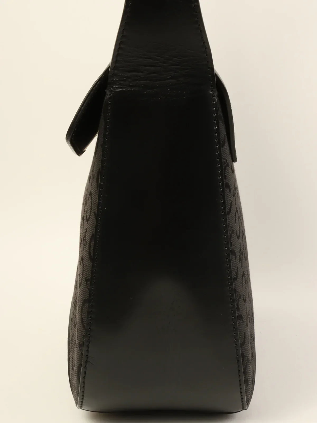 CELINE C Macadam Pattern Shoulder Bag Black