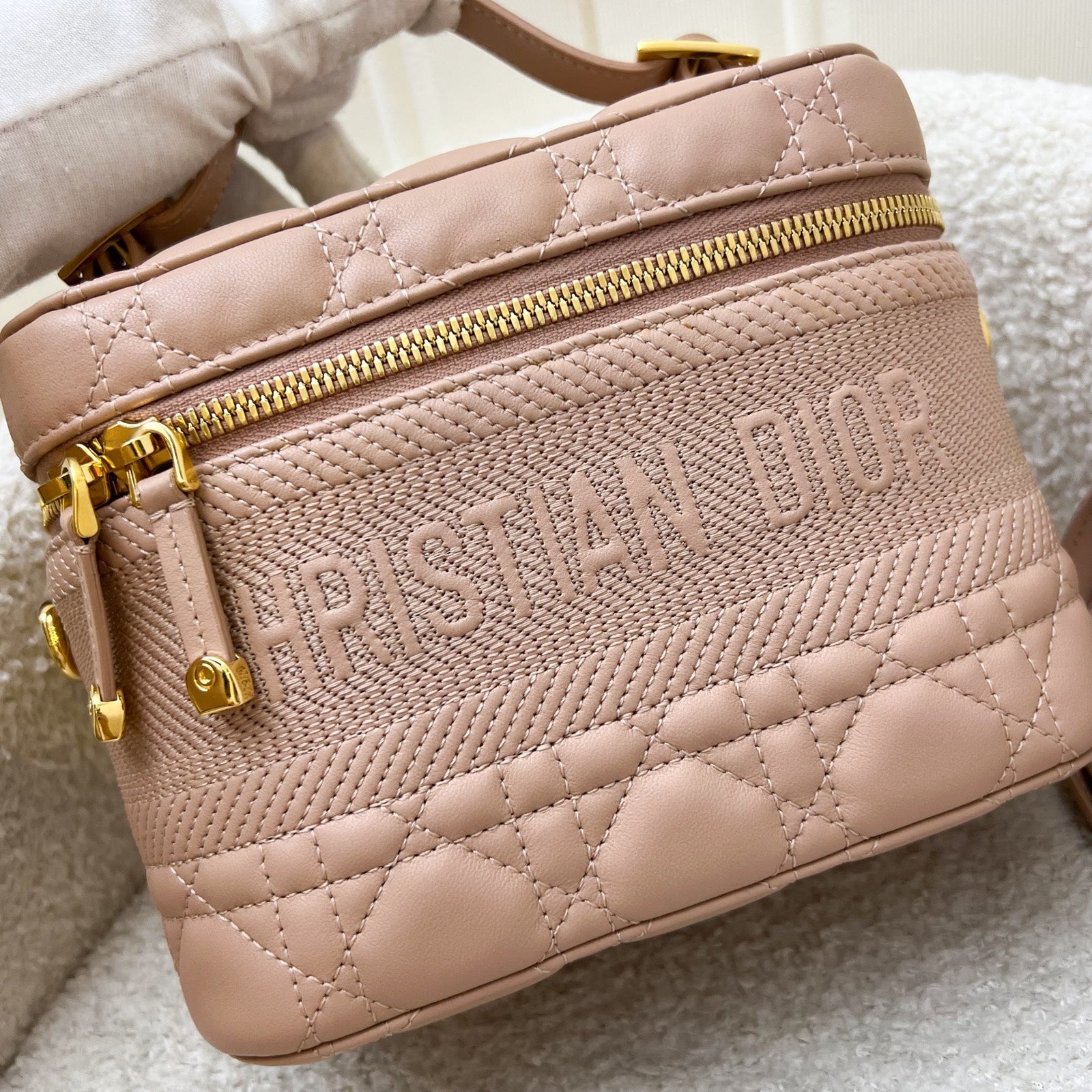Dior Small DiorTravel Vanity Case in Nude Pink Calfskin and GHW