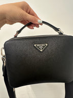PRADA - Black Saffiano Messenger Bag