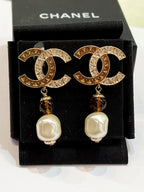 CHANEL CC Drop Earrings