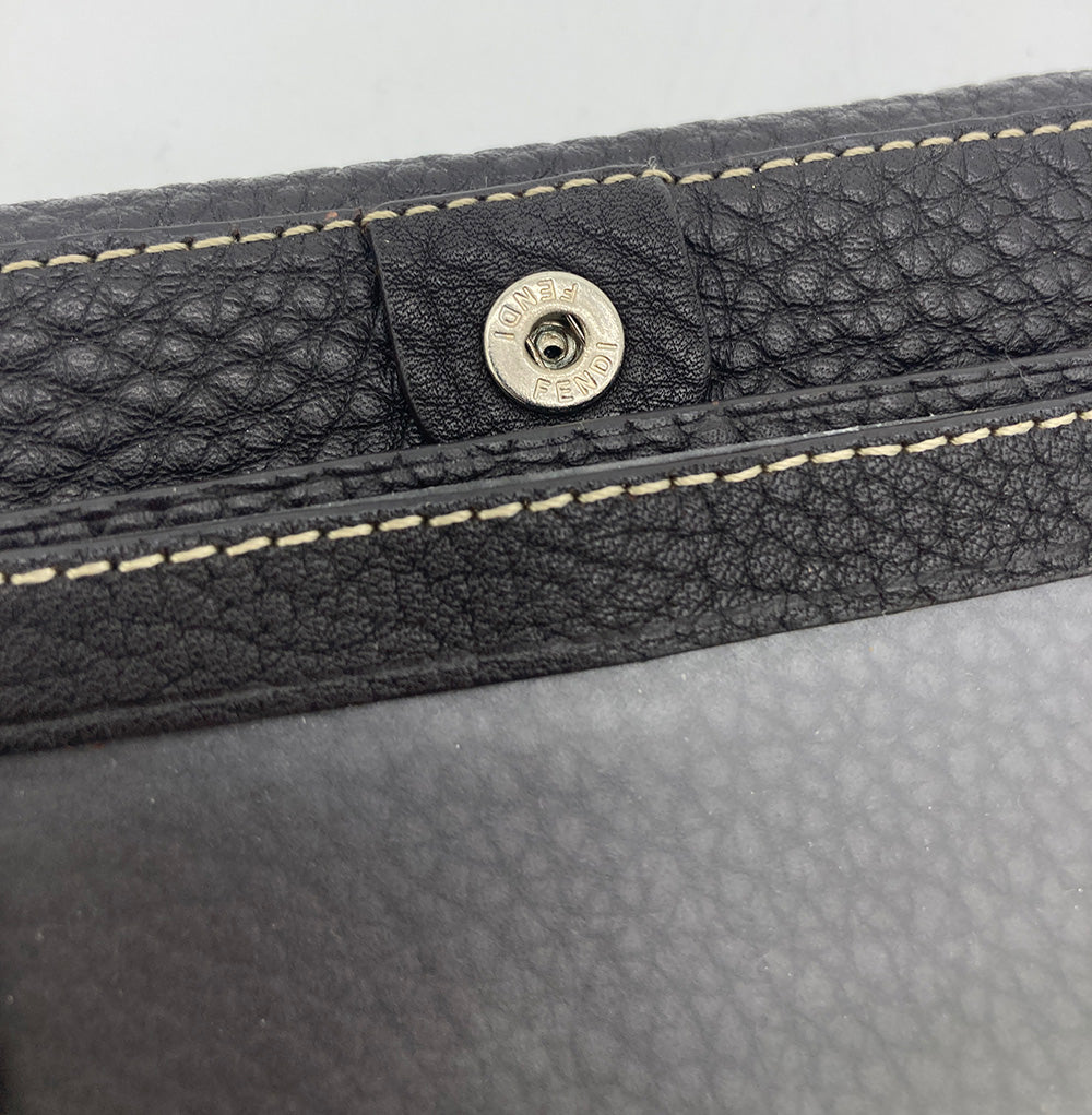 Fendi Dark Brown Selleria Leather Continental Wallet
