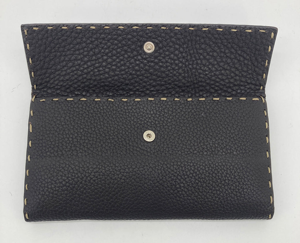 Fendi Dark Brown Selleria Leather Continental Wallet