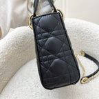 Dior Mini Lady Dior in Black Lambskin and LGHW