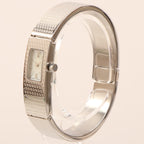 FENDI Rectangular Face Logo Bangle Watch Silver