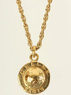 CELINE Star Motif Round Logo Necklace Gold