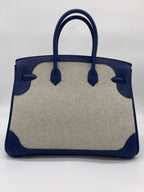 Hermes Birkin 35 Canvas Bleu de Prusse Palladium Hardware