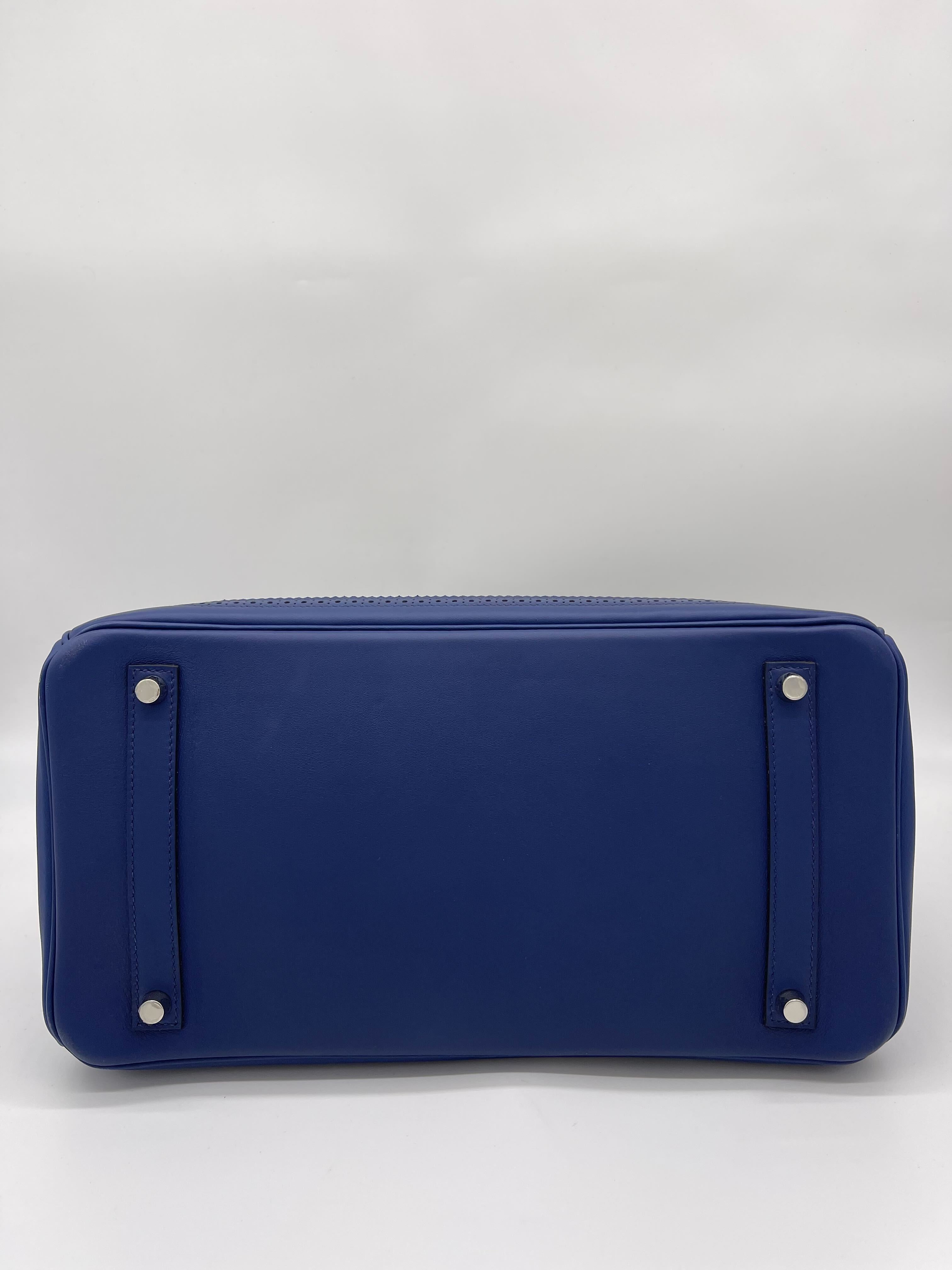 Hermes Birkin 35 Canvas Bleu de Prusse Palladium Hardware