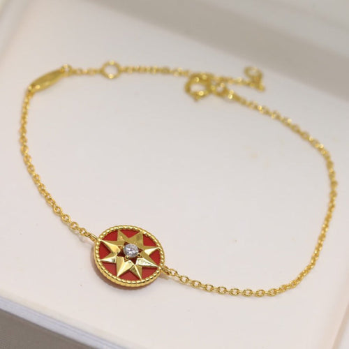DIOR LUCKY STAR 1 DIAMOND RED GOLD BRACELET