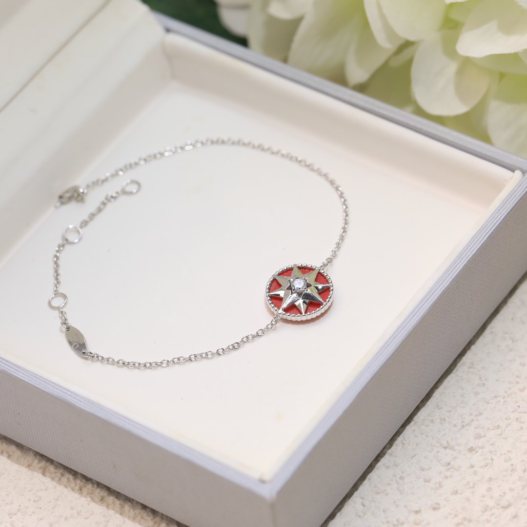 DIOR LUCKY STAR 1 DIAMOND RED GOLD BRACELET