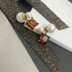 DIOR PEARL EARRINGS GOLD DIAMOND