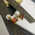 DIOR PEARL EARRINGS GOLD DIAMOND