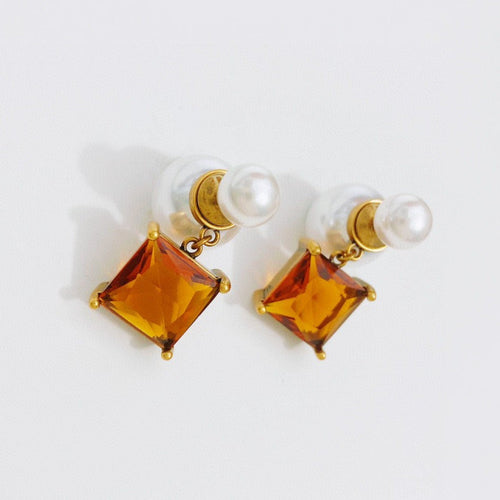 DIOR PEARL EARRINGS GOLD DIAMOND