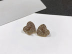 DIOR HEART EARRINGS GOLD FULL DIAMOND