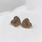 DIOR HEART EARRINGS GOLD FULL DIAMOND