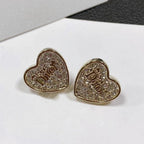 DIOR HEART EARRINGS GOLD FULL DIAMOND