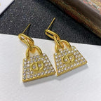 DIOR BAG GOLD DIAMOND EARRINGS