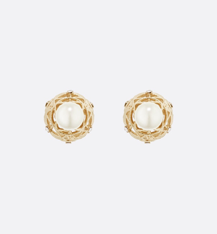 DIOR TRIBALES PEARL GOLD DIAMOND EARRINGS