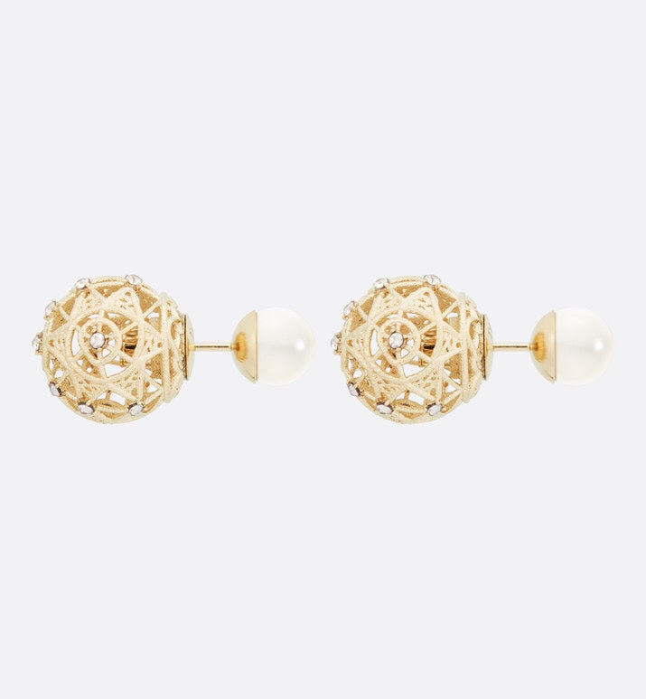 DIOR TRIBALES PEARL GOLD DIAMOND EARRINGS