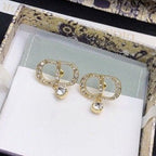 DIOR EARRINGS GOLD FULL DIAMOND