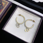 DIOR CLAIR LUNE PEARL GOLD DIAMOND EARRINGS