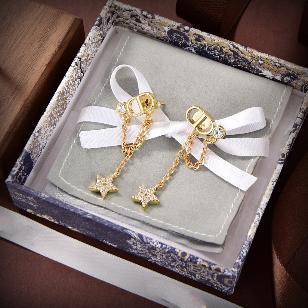 DIOR PETIT STAR GOLD DIAMOND EARRINGS