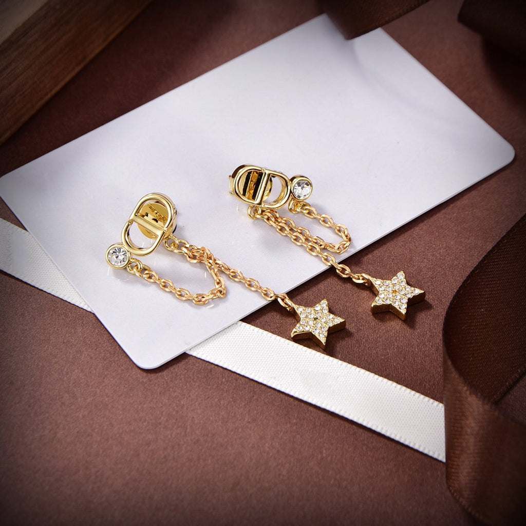 DIOR PETIT STAR GOLD DIAMOND EARRINGS