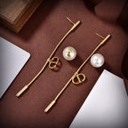 DIOR DROP MOP GOLD EARRINGS