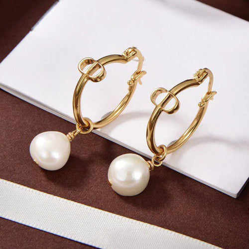 DIOR PEARL GOLD EARRINGS