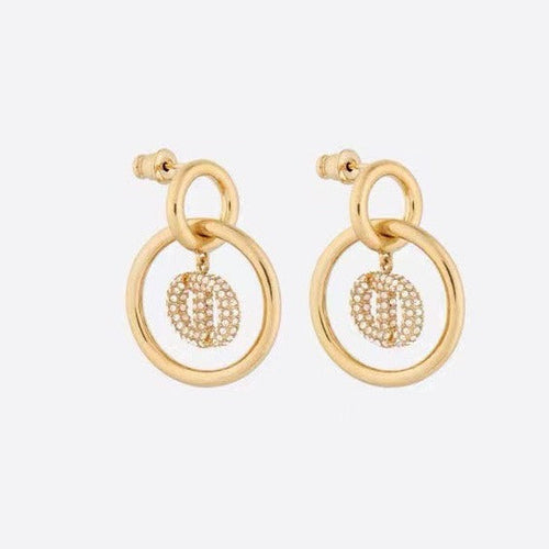DIOR DROP GOLD DIAMOND EARRINGS