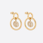 DIOR DROP GOLD DIAMOND EARRINGS