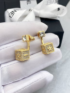 DIOR D-STAR GOLD DIAMOND EARRINGS