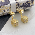 DIOR D-STAR GOLD DIAMOND EARRINGS
