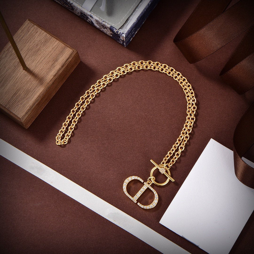 DIOR NAVY GOLD DIAMOND NECKLACE