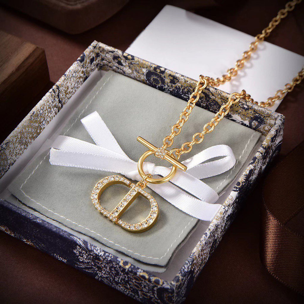 DIOR NAVY GOLD DIAMOND NECKLACE