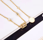 DIOR NECKLACE PEDANT GOLD DIAMOND 4 PEARL