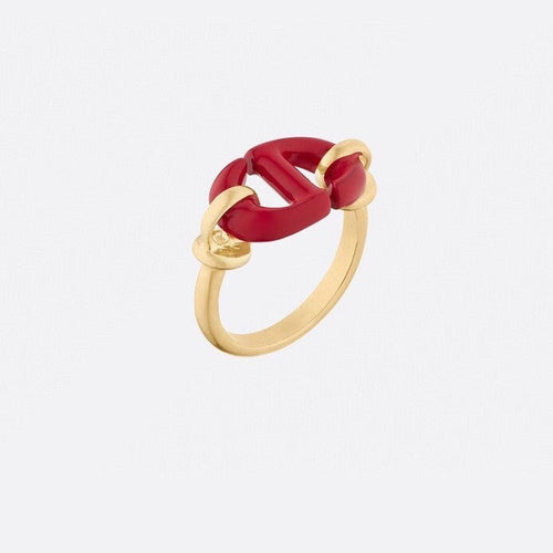 DIOR RED AND PINK GOLD RING