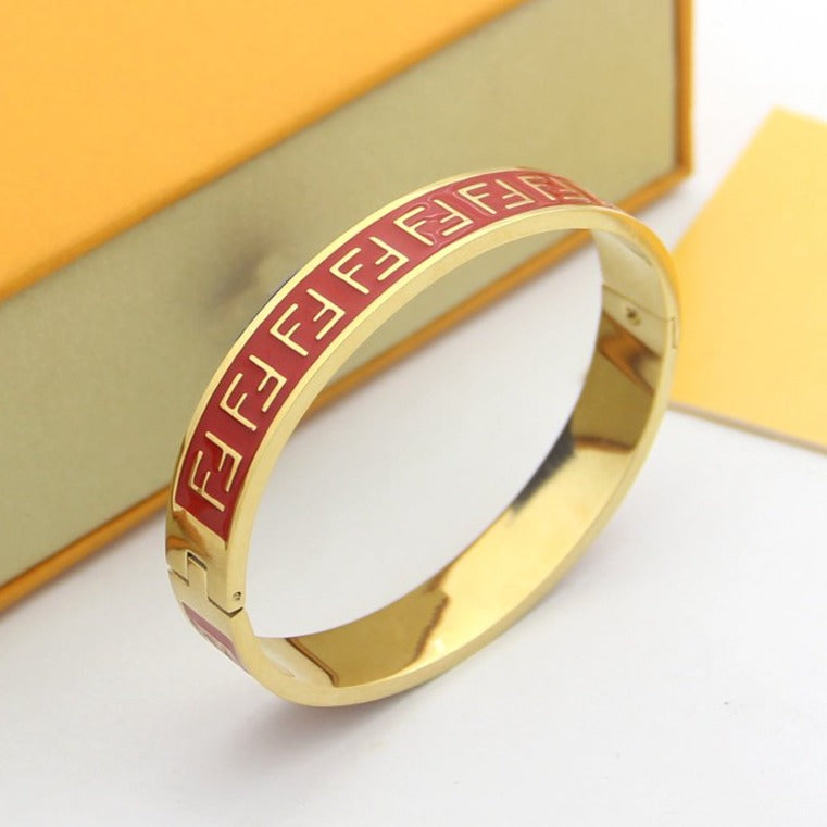 FENDI FF LOGO RED BRACELET