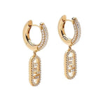 FENDI FF O'LOCK EARRINGS GOLD DIAMOND