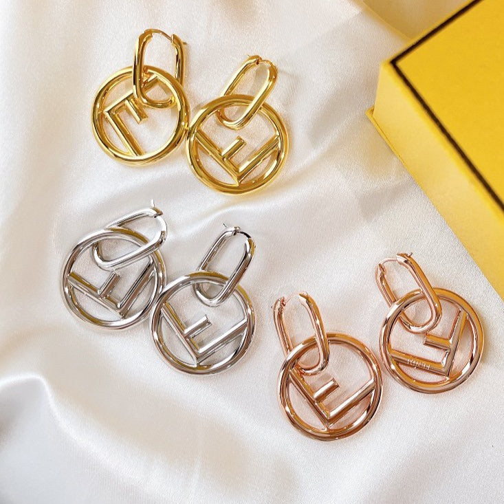 FENDI F LOGO EARRINGGS